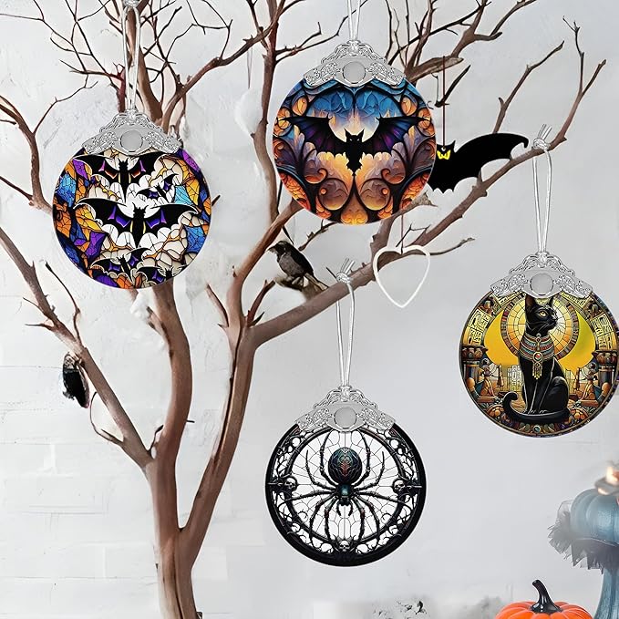 Christmas Ornament, Stained Glass Ornament, Christmas Decorations for Tree, Holiday Ornament, Unique Gift Idea - Dark Spider
