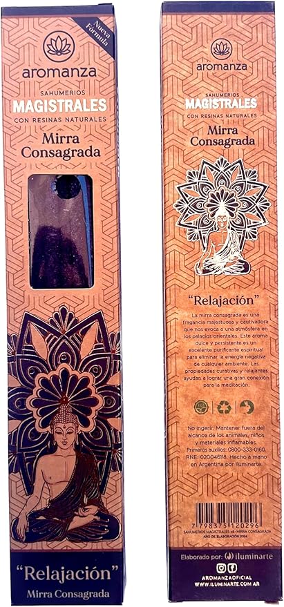 Masterful Incense Sticks 8 u CONSECRATED Myrrh – The Sacred Essence of Relaxation, Healing & Spiritual Purification. Aromanza