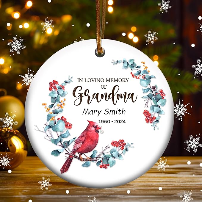 in Memory of Grandma Memorial Christmas Ornament with Date