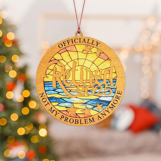 Retirement Gifts for Men Women, Funny 2025 Retired Ornament, Happy Retirement Decorations for Christmas Tree, Unique Ornaments Gifts Idea for Coworker, Boss, Teacher – Retired Party Decorations