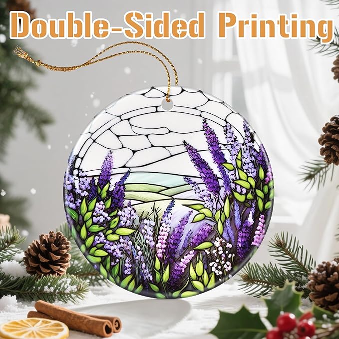 Lavender Christmas Tree Decorations, Christmas Ornaments, Keepsake Ornaments, Holiday Decor, Xmas Gifts, Gifts for Flower Lovers & Plant Lovers