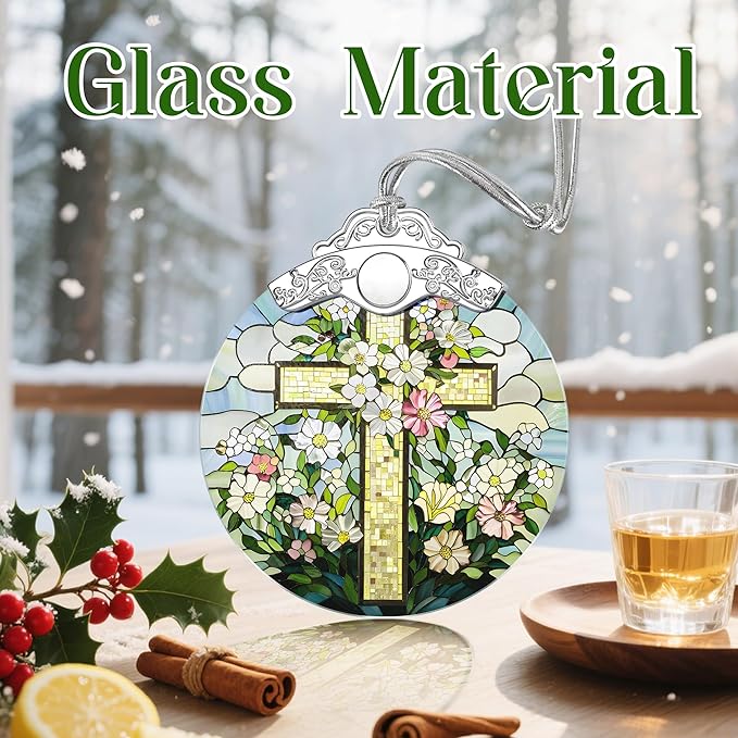 Christian Cross Christmas Ornaments: Christmas Tree Ornaments, Jesus-Themed Holiday Decor, Easter Faith Cross Gift, Stocking Stuffers, Gift Ideas, Religious Gifts & Christian Gifts