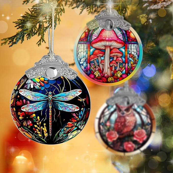 Dragonfly Christmas Ornament - Hanging Tree Decoration - Suncatcher - Gifts for Dragonfly Lovers - Home Decor