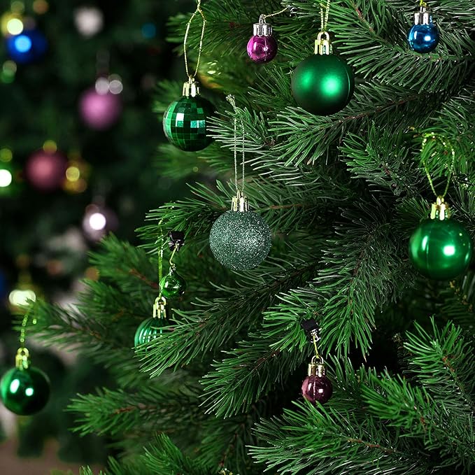 36 Pieces Christmas Ball Ornaments Shatterproof Christmas Decorations Tree Balls for Tree Ornaments Holiday Wedding Party Decoration Hooks 1.57 Inch (Green)