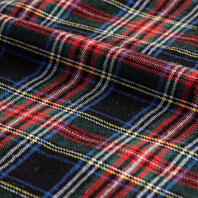 AQOTHES Pack of 2 Christmas Plaid Decorative Throw Pillow Covers Scottish Tartan Cushion Case for Farmhouse Home Holiday Decor Red and Black, 18 x 18 Inches