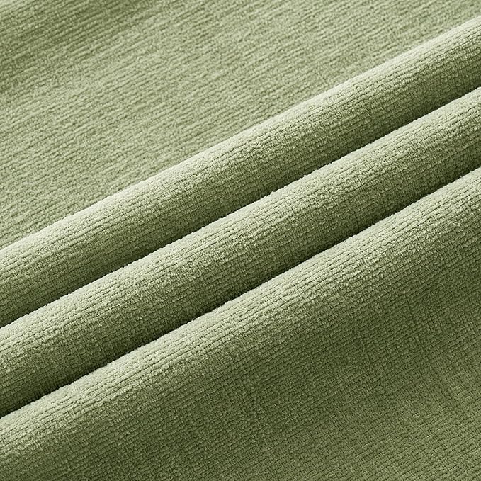MIULEE Sage Green Couch Pillow Covers 12x20 Inch, Set of 2 Soft Spring Chenille Decorative Lumbar Throw Pillow Covers Farmhouse for Sofa Living Room Bed