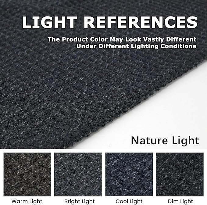 KOZYFLY Runners for Hallways 2x7 ft Washable Kitchen Runner Non Slip Rubber Backed Hall Runners Cotton Entryway Runner Rugs Floor Carpet for Indoor Backdoor Bedroom Kitchen, Black/Dark Grey
