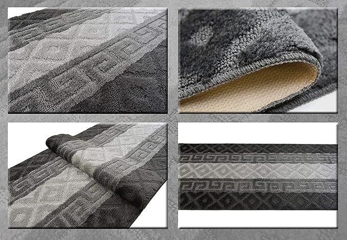 Custom Size 8ft Non-Slip Runner Rug – Anthracite Grey Non-Skid Rubber Backed Carpet Mat (2'2" x 8') for Hallway, Kitchen, Entryway, Bathroom – Machine Washable – Your Length Choice