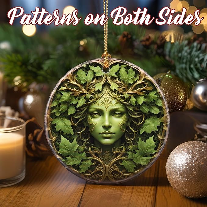 Christmas Ornaments, Dodosky 2.8in Ceramic Plant Ornament, Xmas Decor, Christmas Tree Ornaments, Xmas Decorations for Tree, Holiday Ornament, Gifts for Plant Lovers, Gifts for Women, Gardener