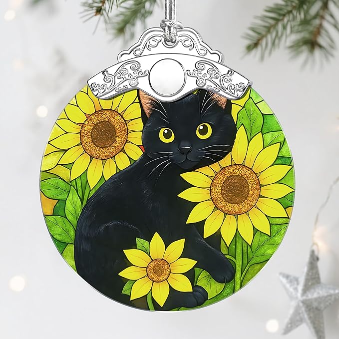 Black Cat Christmas Decorations, Christmas Ornaments for Tree, Holiday Ornaments, Gifts for Cat Lover, Pet Lover Gift, Holiday Party Gifts, Gift Ideas & Xmas Present