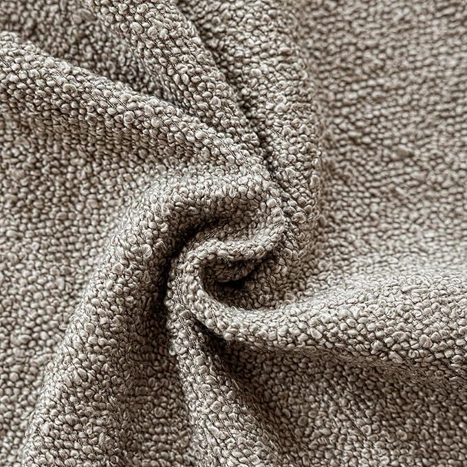 Foindtower Set of 2, Decorative Textured Boucle Throw Pillow Covers Accent Solid Pillow Cases Neutral Soft Cozy Couch Cushion Case for Chair Sofa Bedroom Living Room Home Decor 26x26 Inch Light Taupe