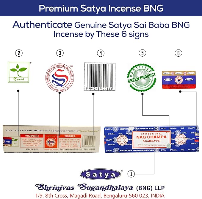 Satya Nagchampa Incense Sticks, Satya Bng (Bangalore) Insenses 15gmx3 Pack (45 GMS) with Raajsee Incence Holder Bundle, Satya Nagchampa Natural Incense