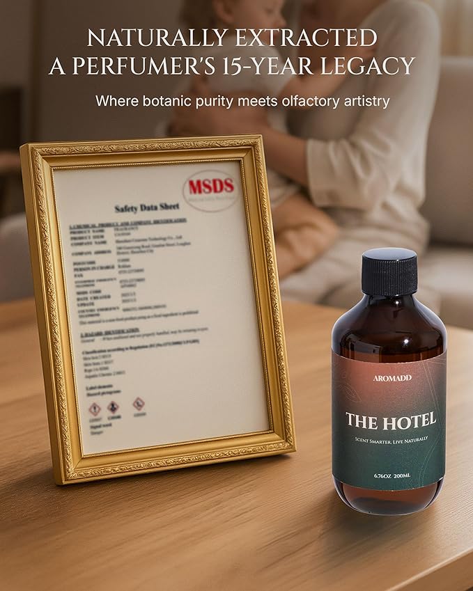 Aromadd Hotel Scents Diffuser Oil The Hotel, Luxury Essential Oils for Waterless Diffuser, Aromatherapy Hotel Diffuser Oil for Home & Office, Long-Lasting - 6.76 fl oz (200 mL)