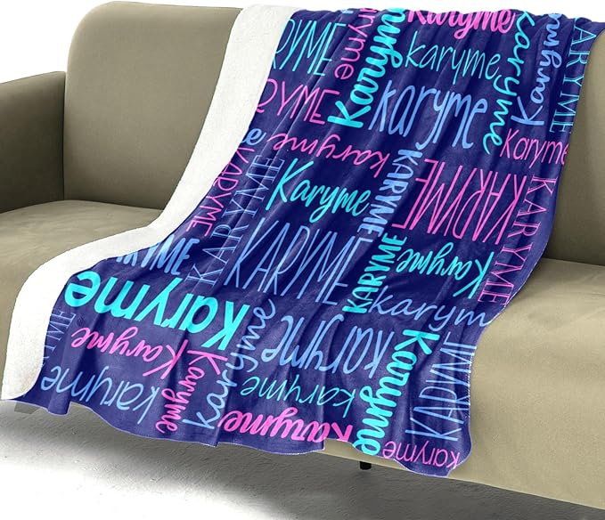 Personalized Name Blanket for Kids and Adult Customized Blanket for Boys Girls Baby Personalized Blanket and Throws Super Soft