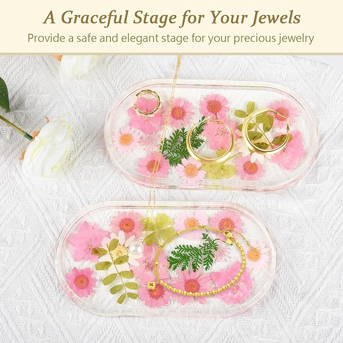 Jewelry Ring Trinket Dish ：Gift for Bride Wedding Engagement Mother Best Friend (1, transparent)