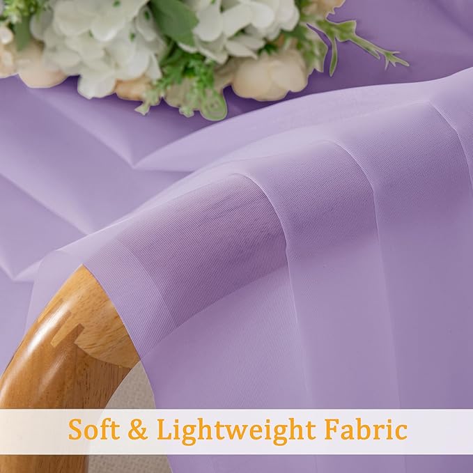 Gwine Lilac Sheer Curtains 72 Inches Long 2 Panels Set for Front Door, Light Filtering Sheer Curtains for Living Room, Lightweight Rod Pocket Window Treatments Drapes, Each 42" Wx72 L