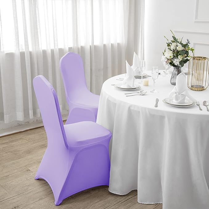 SuperO Waterproof Spandex Chair Cover 25PCS, Stretch Dining Chair Covers, Polyester Outdoor Chair Covers, Protector Stretch Chair Cover for Party Universal, Banquet, Wedding Event, Hotel(Lavender)