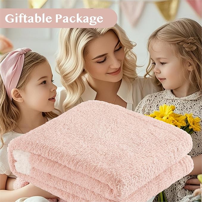 WRENSONGE Throw Blanket Cationic Dyeing Pink Soft Cozy Fluffy Warm Hand Made Weave Throw Blankets for Couch, Sofa, Chair, Bed, Camping, Picnic, Travel Lightweight Bed Blanket - 60"*80"