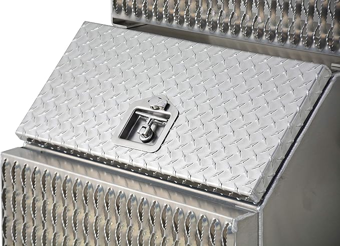 TBOZZ Heavy Duty Aluminum Semi Truck Side Storage Saddle Step Box / 24" L x 25" W x 28" H