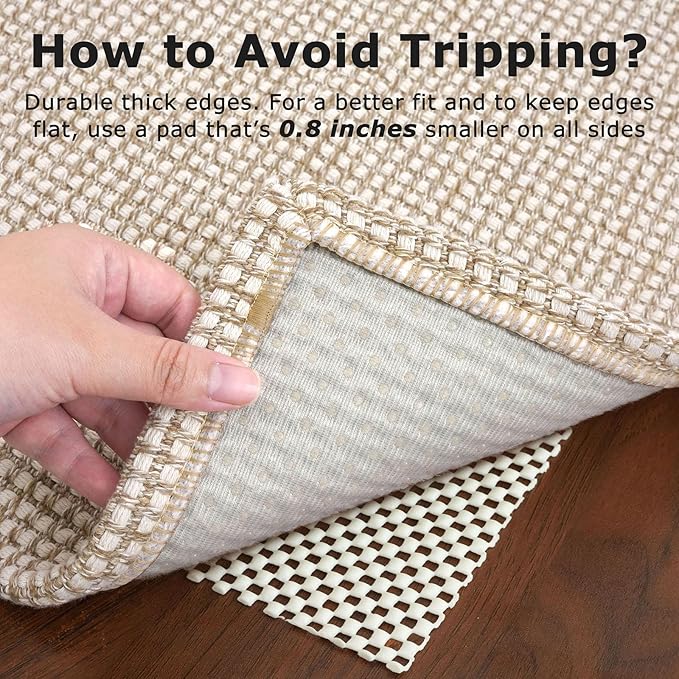 KOZYFLY Long Runners for Hallways 3x12 ft Washable Kitchen Runner Non Slip Rubber Backed Hallway Rugs Cotton Entryway Runner Rug Floor Carpet for Indoor Hall, Backdoor, Kitchen, Ivory/Khaki