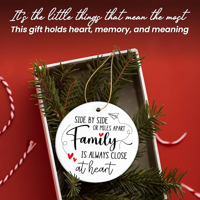 Christmas Ornament Gifts for Women Men - Ceramic Christmas Ornaments 2025 for Tree Decorations - Family Ornaments for Mom Dad Grandma Grandpa, Gifts for Sister Brother Friend Wife Husband
