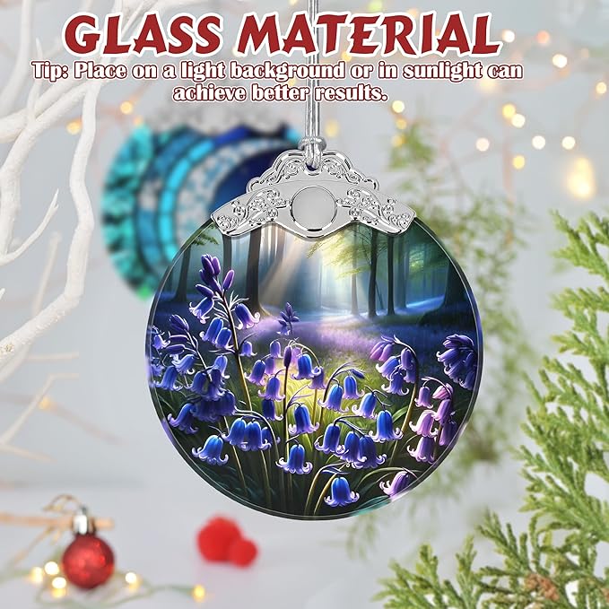 Bluebell Ornament, Christmas Ornaments, Christmas Decorations for Tree, Stained Glass Ornament, Heirloom Keepsake, Gift Exchange, Gift Ideas, Bauble Present