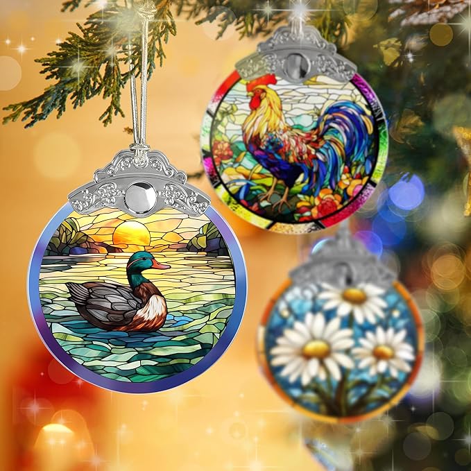 Hanging Ornament - Duck Christmas Tree Ornaments & Suncatcher for Duck Lovers