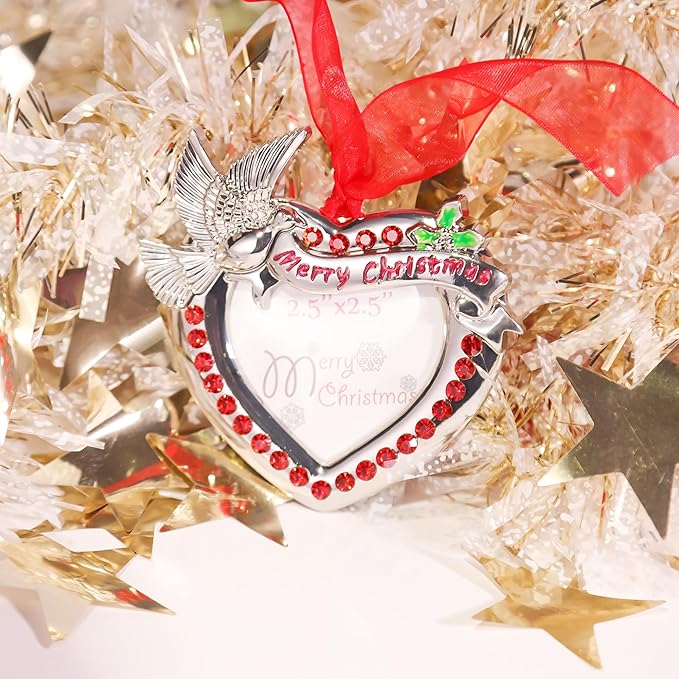 Christmas Tree Ornaments Home Decor Christmas Decorations Xmas Gifts Decorations Holiday Keepsake Gift Pendant Can Insert Photos (Red Dove)
