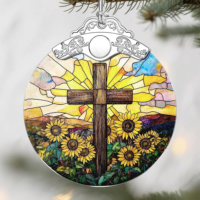 Christmas Ornaments: Christian Cross Ornament, Christmas Tree Decorations, Religious Holiday Decor, Stocking Stuffers, Gift Ideas, Xmas Gift & Christian Gifts, Religious Gifts