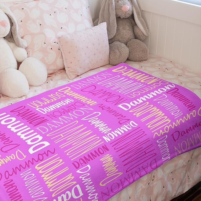 Personalized Name Blanket for Kids and Adult Customized Blanket for Boys Girls Baby Personalized Blanket and Throws Super Soft
