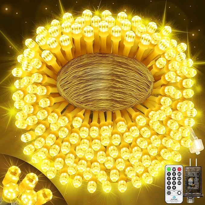 115 FT 350 LED Christmas Lights Fairy Lights 8 Modes & Timer Connectable Twinkle Plug in Outdoor Waterproof LED String Lights for Bedroom Xmas Tree Party Holiday Decorations(Warm White)