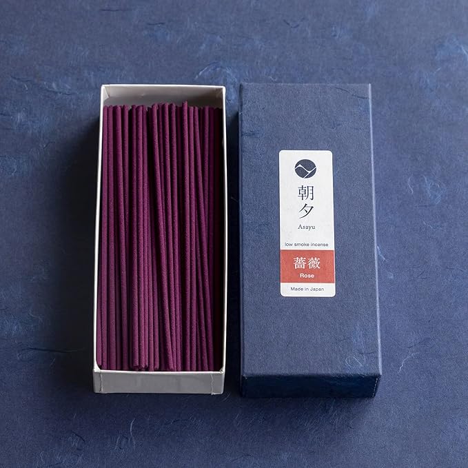 Asayu Japan Low Smoke Incense Sticks Rose Scent (40gr), Made in Japan Quality - Rose 40gr