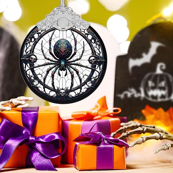 Christmas Ornament, Stained Glass Ornament, Christmas Decorations for Tree, Holiday Ornament, Unique Gift Idea - Dark Spider
