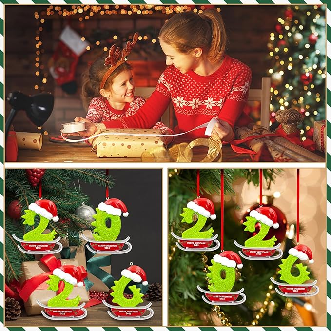 Christmas Ornament 2026 for Christmas Tree Hanging Decorations，Dated Resin Ornaments 2026 Keepspake Yearly for Holiday Decorative Gift (2026)
