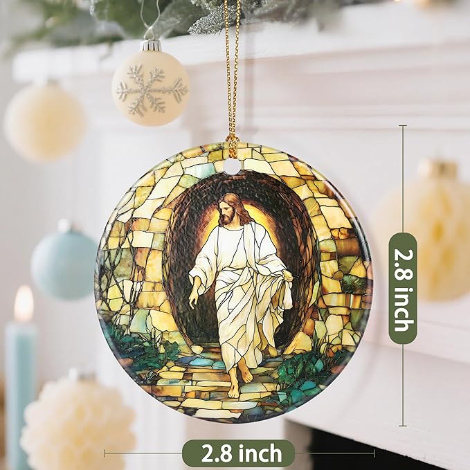 Christian Christmas Decorations, Christmas Tree Ornaments, Keepsake Ornaments, Holiday Decor, Christian Gift, Religious Gifts, Holiday or Xmas Gifts - He is Risen! The Resurrection of Jesus