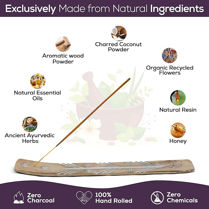 Satya Reiki Incense Sticks, Satya Bng (Bangalore) Insenses 15gmx3 Pack with Raajsee Incense Holder Bundle, Satya Nagchampa Natural Incense