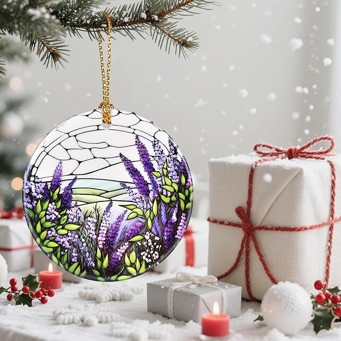 Lavender Christmas Tree Decorations, Christmas Ornaments, Keepsake Ornaments, Holiday Decor, Xmas Gifts, Gifts for Flower Lovers & Plant Lovers