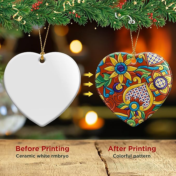 Christmas Ornaments 2025,Mexican Talavera Ornaments for Christmas Tree Holidays Ornaments Decorations,adornos de Navidad Ceramic Ornaments Xmas Gifts Idea for Home Decor