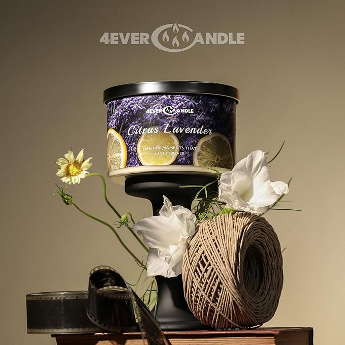 Citrus Lavender Scented Candles, 18oz Soy Candles Non Toxic 4-Wick Large Candle Jars, Over 50 Hours of Burning Time, Ideal for Gifting, Events, Home Decor