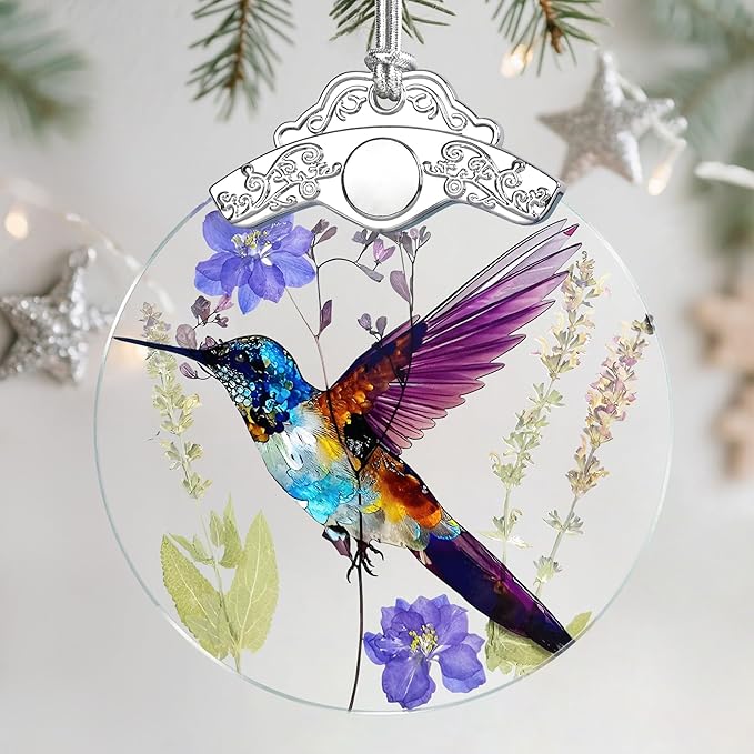 Hummingbird Christmas Ornament – Christmas Tree Ornament & Holiday Decor, Gifts for Bird Lover, Hummingbird Lover Gifts, Holiday & Xmas Gift