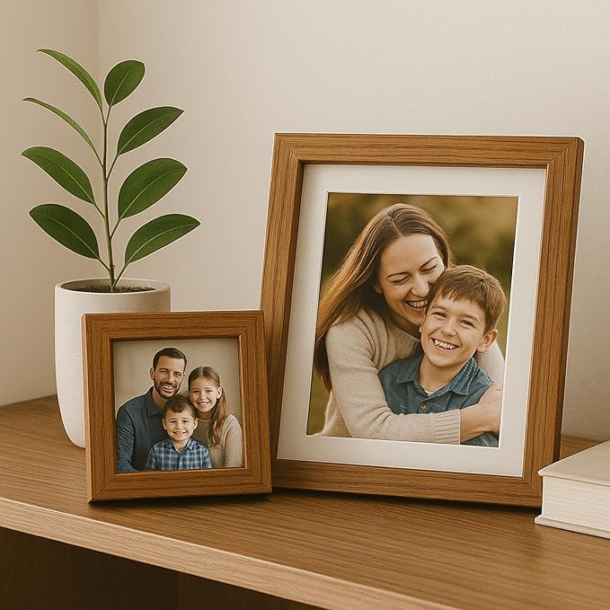 8x12 Oak Wood Picture Frams - Minimalist 8x12 Oak Wood Frames, 8"x12" Picture Frame Wood, Natural Solid Wooden Picture Frames for Wall Art Photo and Prints(3 Pack, Walnut)