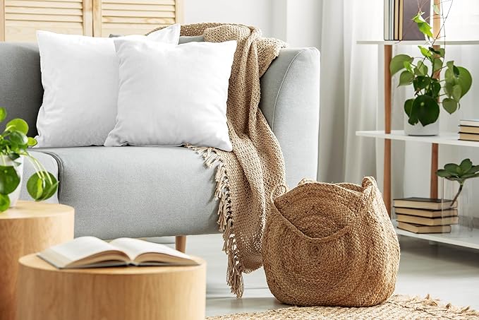 ROYALE LINENS 20 x 20 Pillow Insert - Down Alternative Throw Pillows Insert - Square Pillow Pack of 2 White - Bed & Couch Pillows - Inner Cushion for Bed, Cushion for Living Room - Shams Stuffer