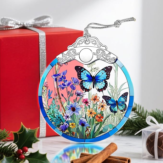 Butterfly Christmas Ornament – Christmas Tree Ornament & Holiday Decor, Gifts for Nature Lovers, Butterfly Lover Gifts, Holiday & Xmas Gift