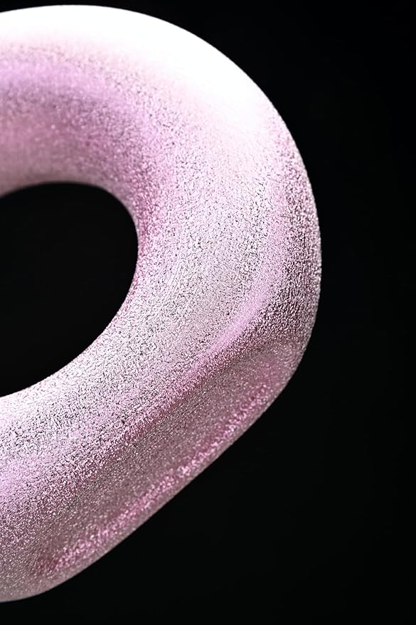 Modern Donut-Shaped Decorative Vases, Handmade Minimalist Boho ins Style, Modern Vase for Home Decor for Wedding Dinner Table Party Living Room Office Bedroom (Purple-Gold, Exra Large)