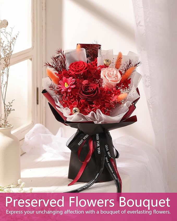 Flowers Gifts for Mom,Flowers Roses Bouquet Gifts for Women,Wife,Grandma and Best Friend/Flower for Delivery Prime/Red