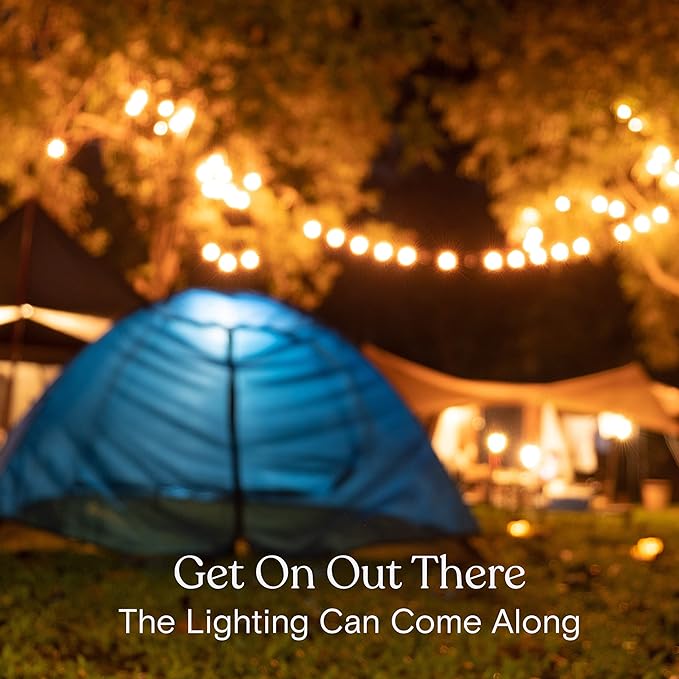 Brightech Ambience Pro USB Powered String Lights - 24 Ft Commercial Grade Waterproof String Lights, Outdoor Shatterproof Patio Lights for Camping, Christmas, Backyard, Porch - 1W LED Soft White Light