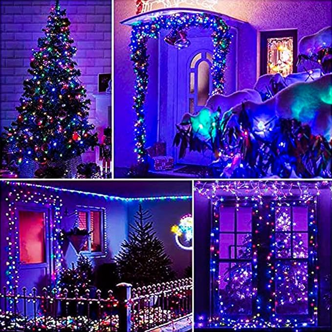 12 Pack Fairy Lights Battery Operated String Lights 7 Feet 20 Led Waterproof Christmas Lights Silver Wire Firefly Starry Moon for Bedroom DIY Party Wedding Patio Christmas Multicolor