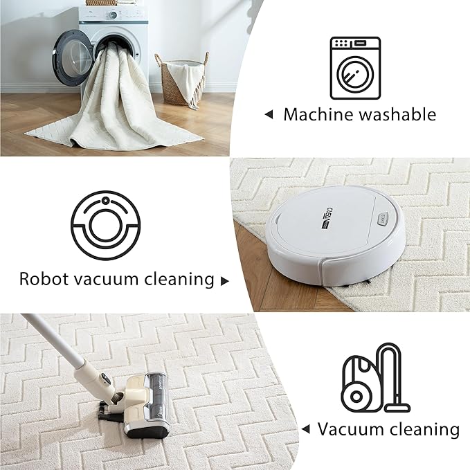 Area Rug 4X6,Washable Area Rugs with Non-Slip TPR Backing Design,Fluffy Soft Feeling, High Traffic,Durable,Area Rug for Living Room,Bedroom,Home Office,Beige