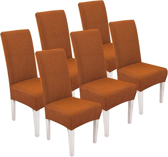Parsons Dining Chair Cover, Detachable,Retractable,Sofa Chair Cover (2, Rust Color)