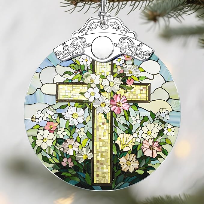 Christian Cross Christmas Ornaments: Christmas Tree Ornaments, Jesus-Themed Holiday Decor, Easter Faith Cross Gift, Stocking Stuffers, Gift Ideas, Religious Gifts & Christian Gifts
